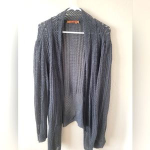 Belldini 2X crochet-knit lightweight cardigan